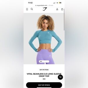 GYMSHARK vital seamless crop top size L